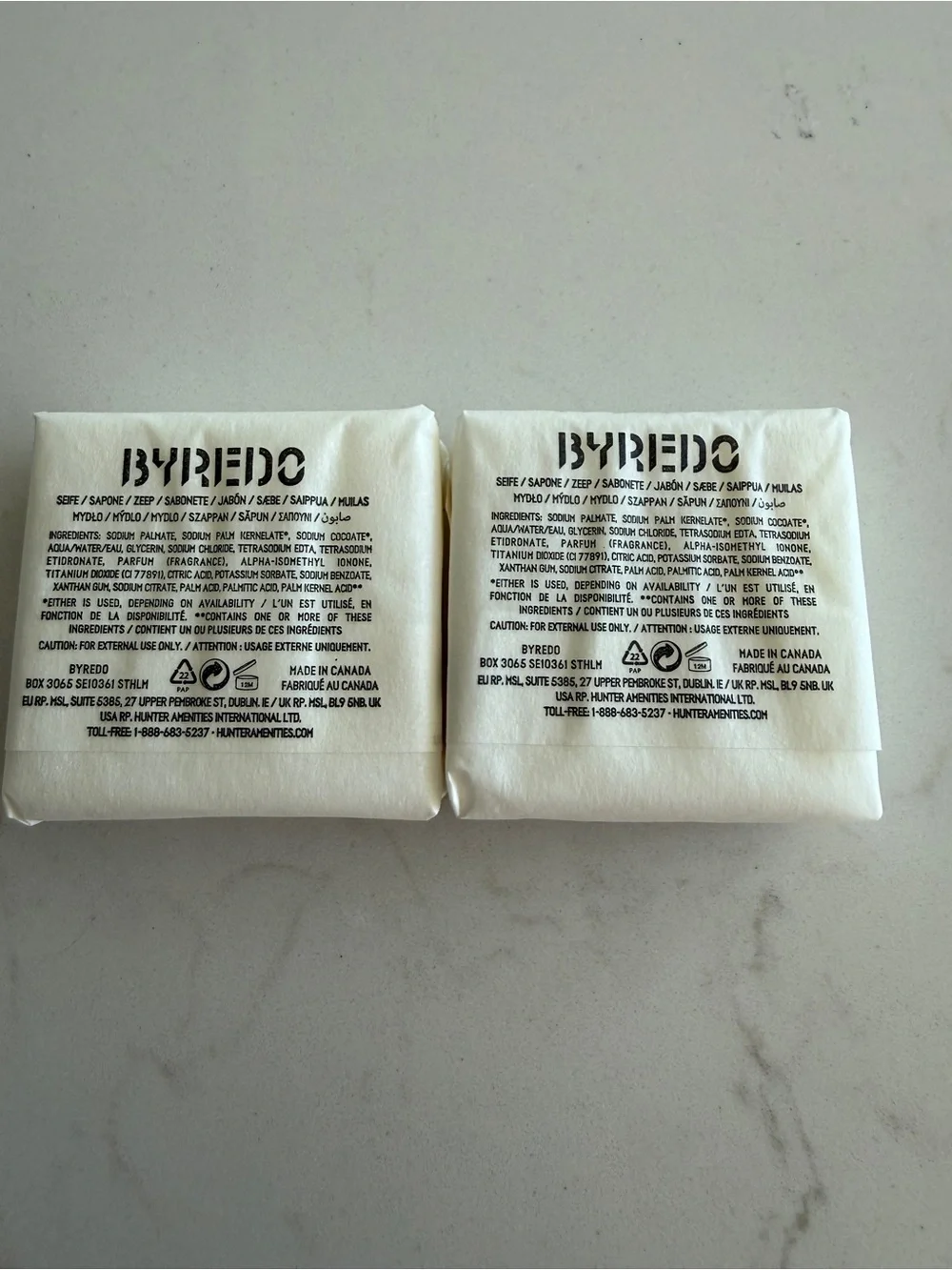 Byredo Wrapped Le Chemin Soap Bars - White (set of 2)